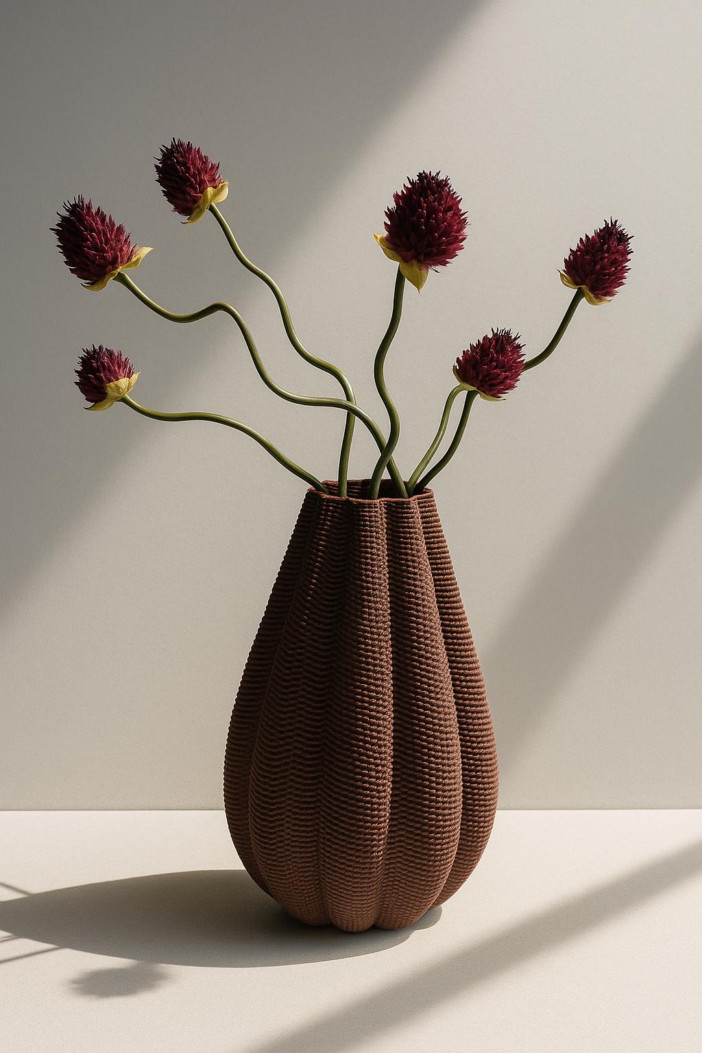 Modern Fuzzy Vase – Minimalist Decorative Flower Vase for Home, Shelf & Table Decor
