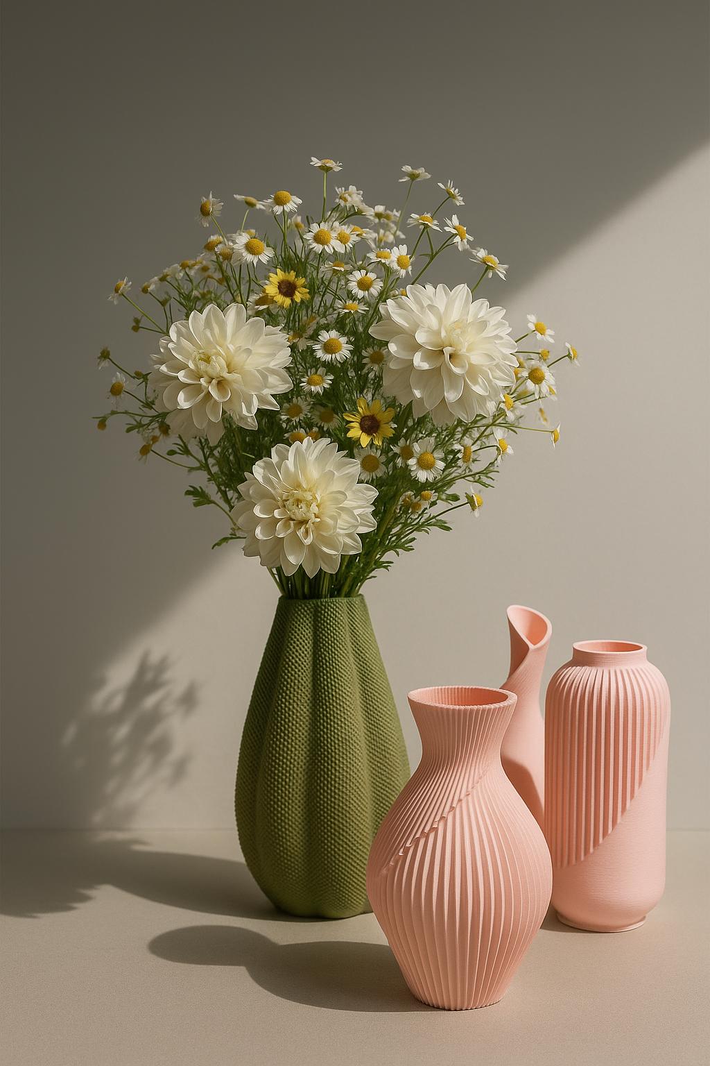 Modern Fuzzy Vase – Minimalist Decorative Flower Vase for Home, Shelf & Table Decor