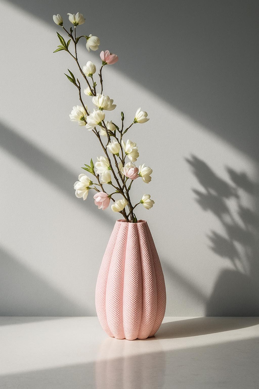 Modern Fuzzy Vase – Minimalist Decorative Flower Vase for Home, Shelf & Table Decor