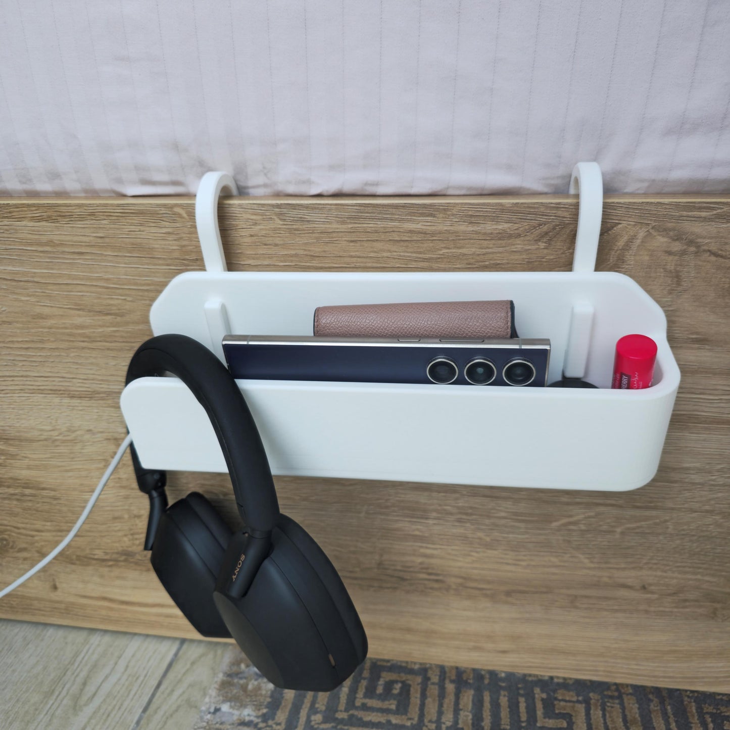 Clip-On Bedside Storage Box, Hanging Nightstand Organizer, Perfect for Dorms & Bunk Beds