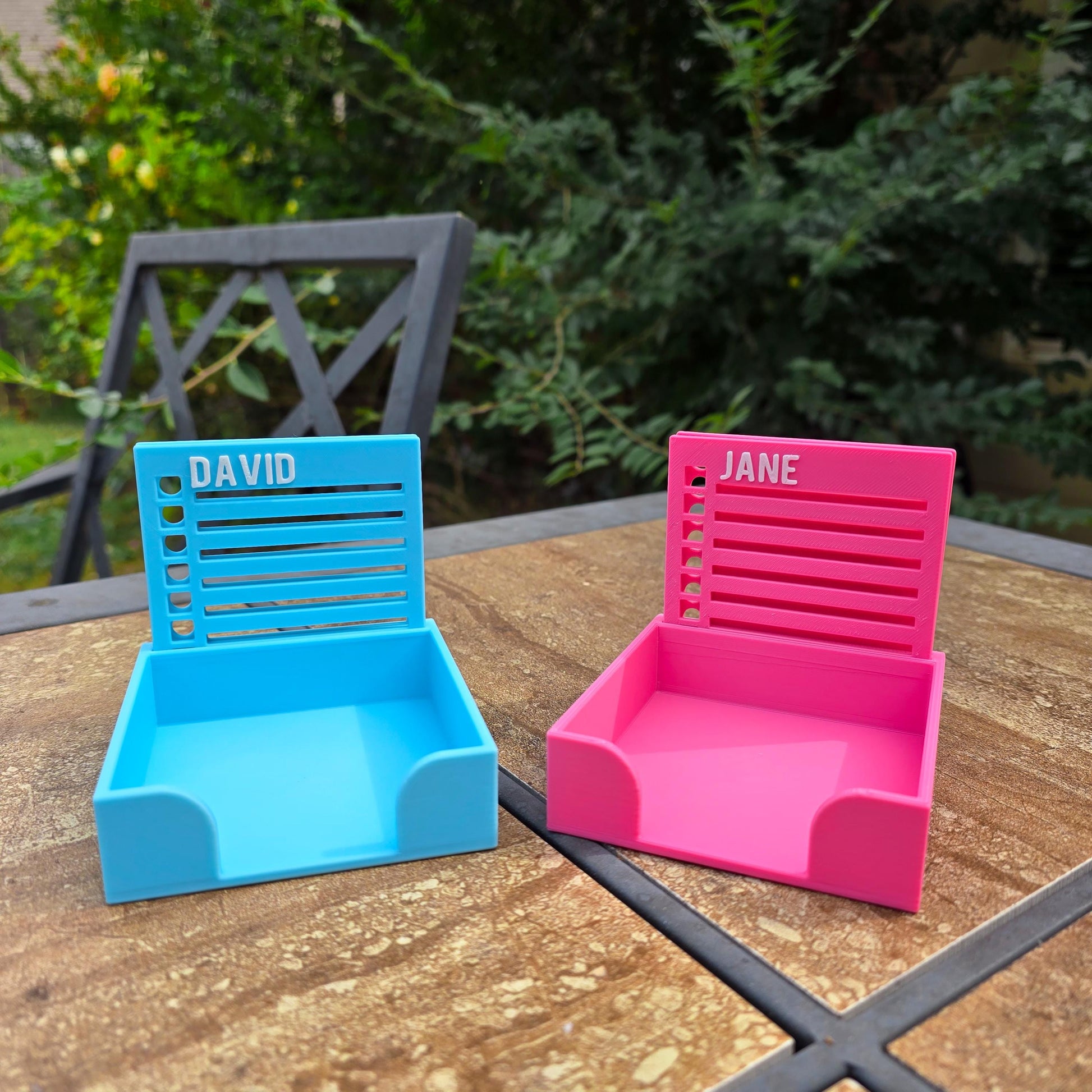 Personalized Sticky Note Holder with Stencils. Perfect Office Gift