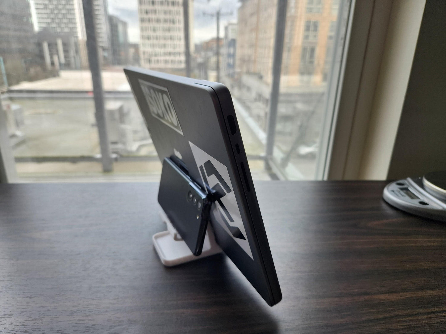 Multi-Use Multi-Angle Phone Holder or Laptop Holder or Tablet Holder with Modern Design