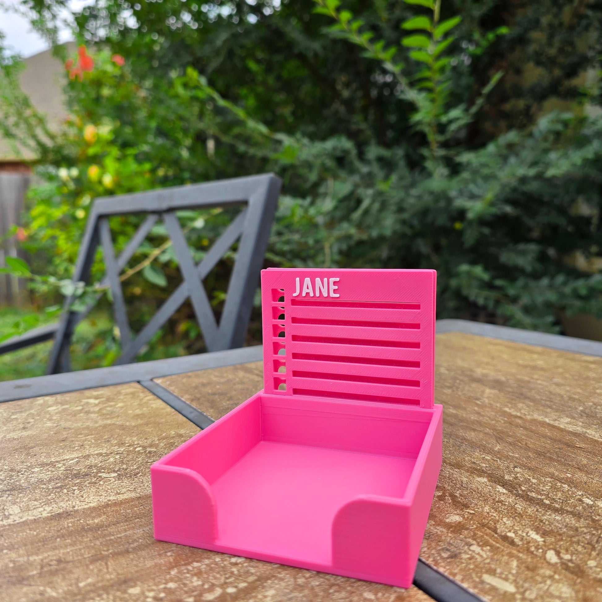 Personalized Sticky Note Holder with Stencils. Perfect Office Gift