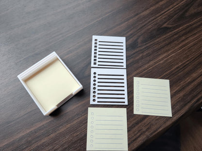 Sticky note stencil set | 3x3 sticky notes or post-its | Desk organizer | Stencil Holder