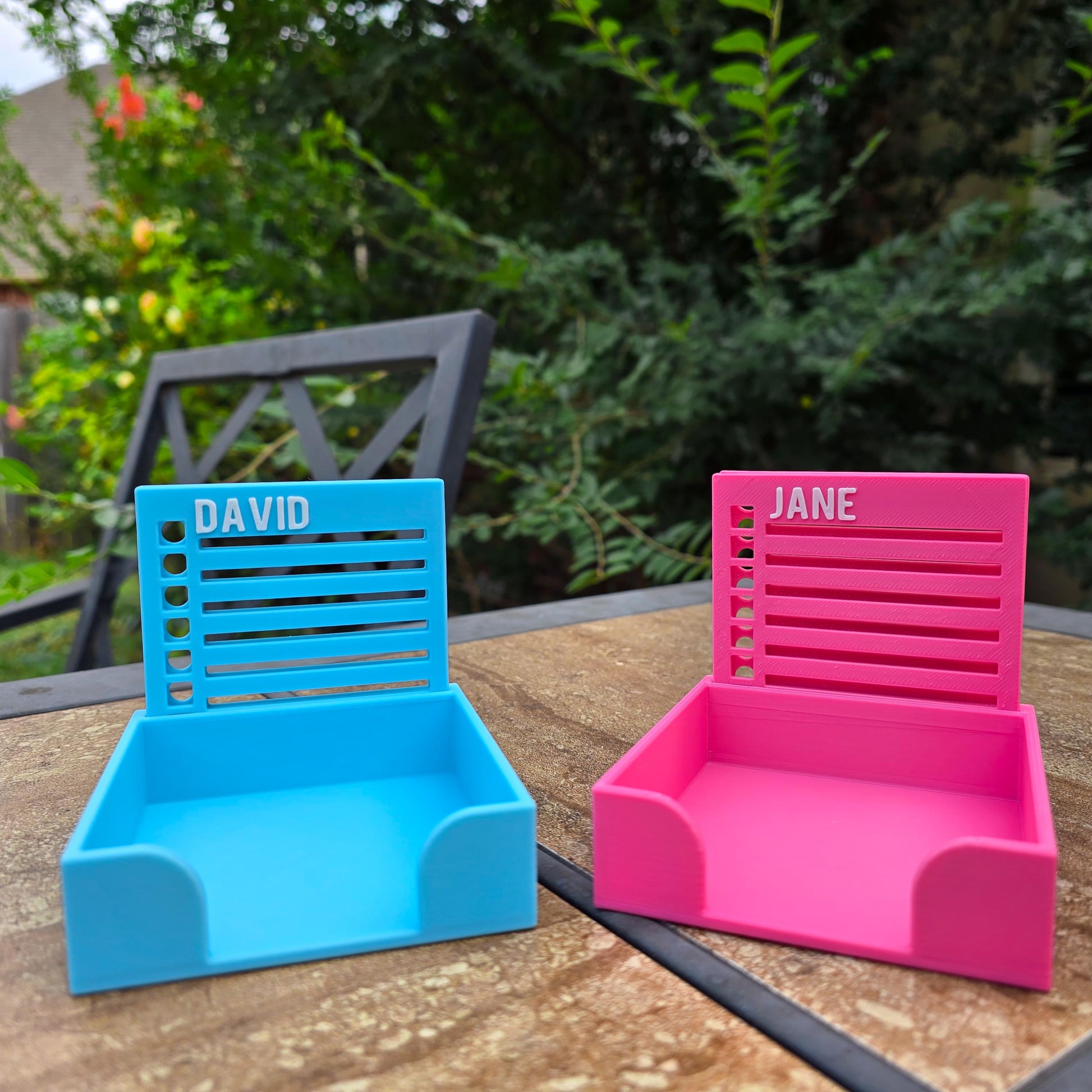 Personalized Sticky Note Holder with Stencils. Perfect Office Gift