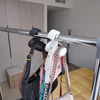 Bag Hanger, Sturdy Purse & Backpack Holder, Closet Rod Organizer Hook, Strong Space-Saving Coat Hanger