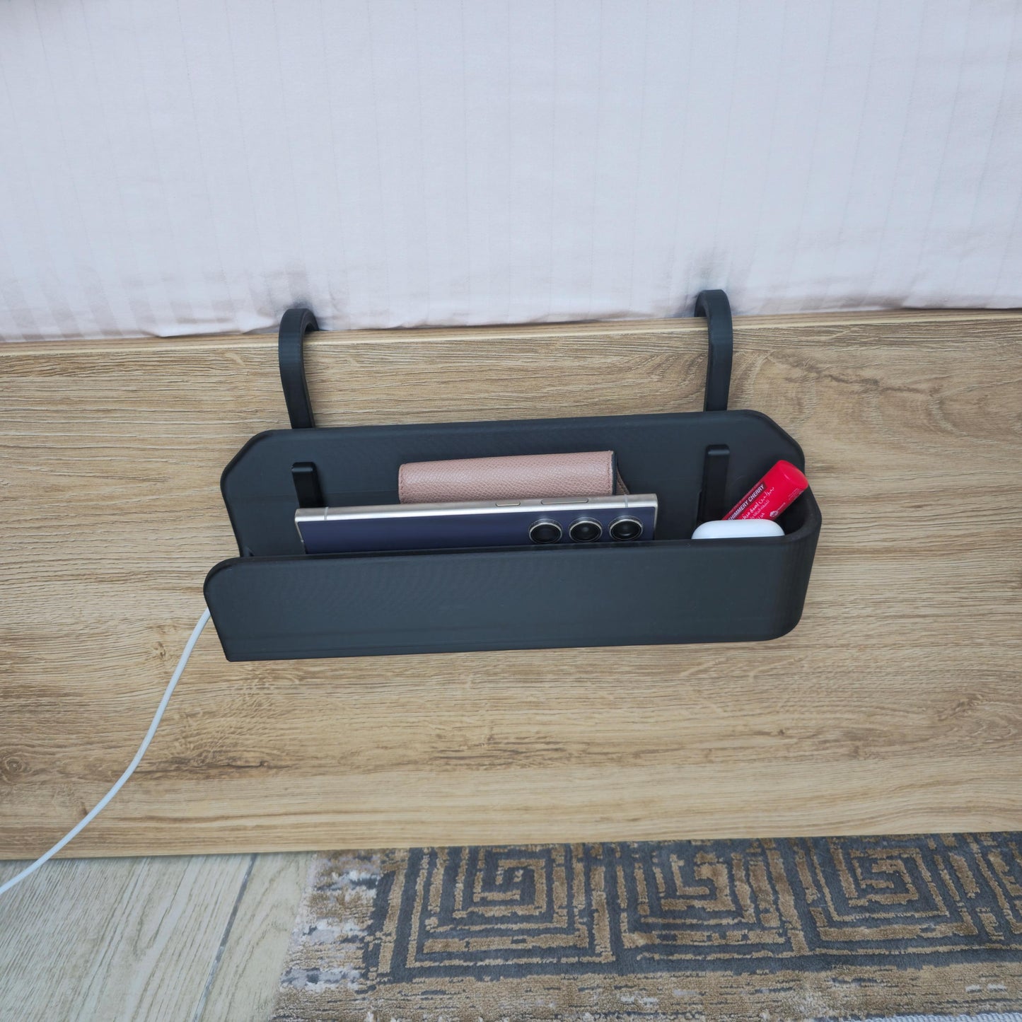 Clip-On Bedside Storage Box, Hanging Nightstand Organizer, Perfect for Dorms & Bunk Beds