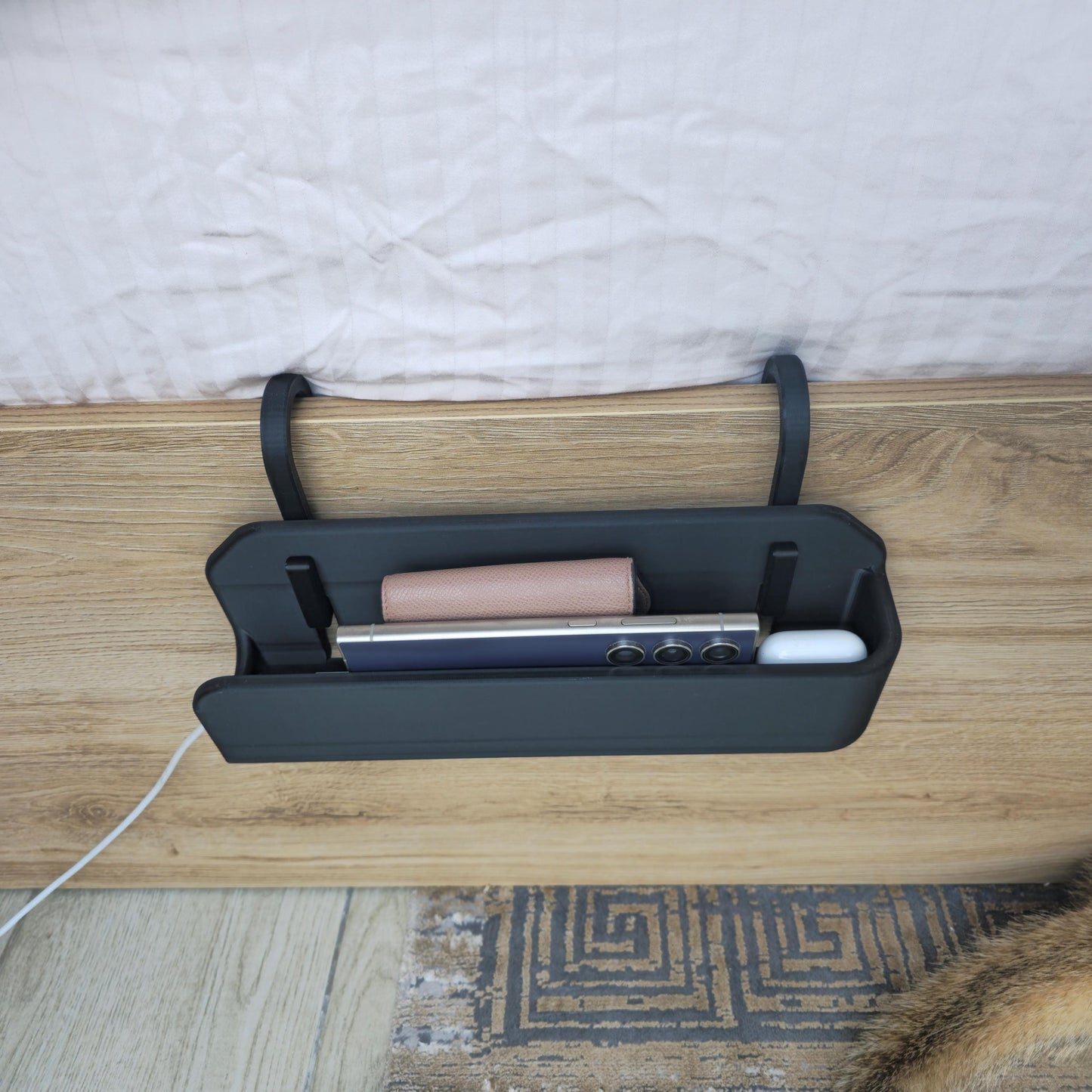 Clip-On Bedside Storage Box, Hanging Nightstand Organizer, Perfect for Dorms & Bunk Beds