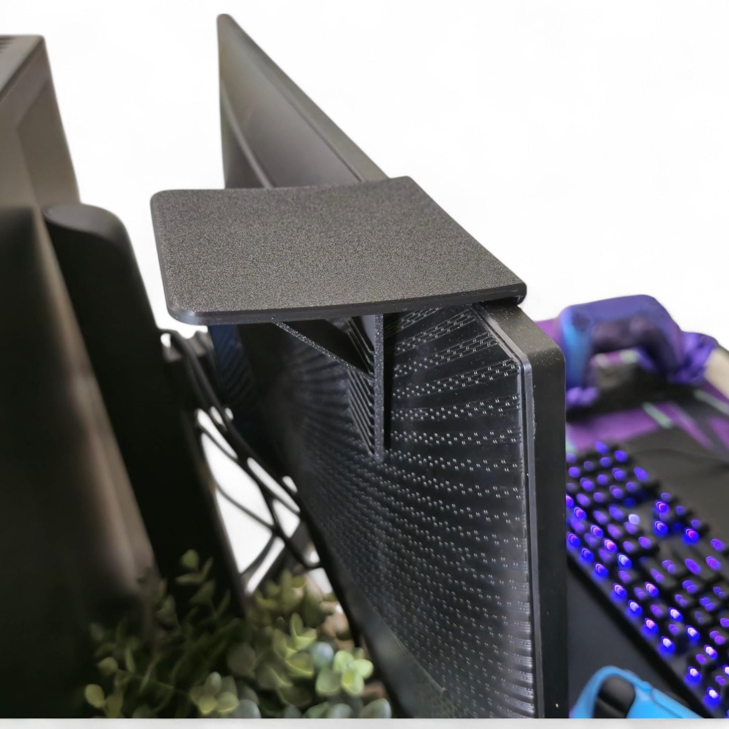 Universal Monitor Shelf | Clip-On Display Riser | Fits Any Screen | Monitor Storage Attachment